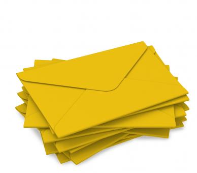 DIN lang Kuvert gelb für Geschenkgutscheine 
