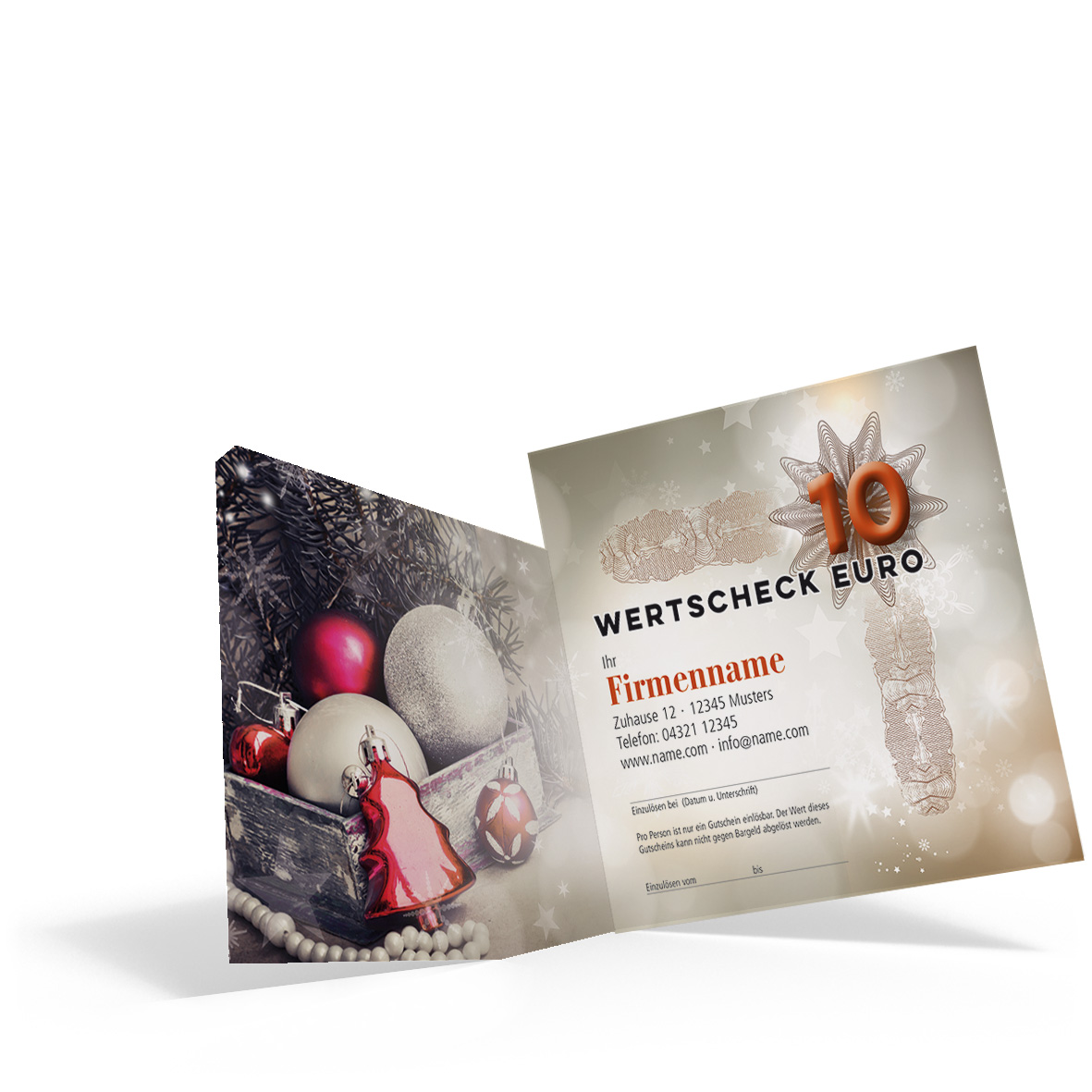 Kundengeschenk "Weihnachten" Geschenkgutscheine, Visitenkarten